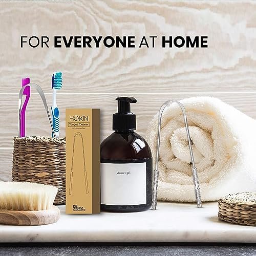 Tongue Scraper for Adults by HOKIN (2Pcs Oral Care Pack) Stainless Steel Tongue Cleaners Reduce Bad Breath 100% Metal Tough Scrapers Men and Women Hygiene Product - Image 8