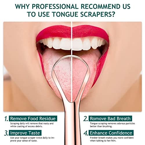 Tongue Scraper (2 Pack), Wide-head Tongue Cleaner with Nice Carrying Box, Easkep 100% Stainless Steel Tongue Scrapers Cleaners, for Men, Women, Adults, Kids - Image 4