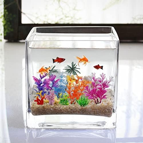 Fish Tank Decorations Plants with Resin Coral, 8 pcs Aquarium Decorations Small Plants Plastic, Fish Tank Accessories, Aquarium Decor - Image 5