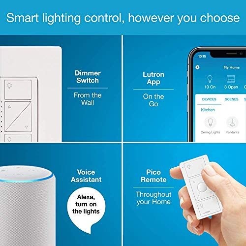 Lutron Caseta Deluxe Smart Dimmer Switch (2 Count) Kit with Caseta Smart Hub | Works with Alexa, Apple Home, Ring, Google Assistant | P-BDG-PKG2W-A | White - Image 4