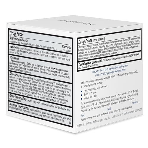 Neutrogena Triple Age Repair Anti-Aging Daily Facial Moisturizer with SPF 25 Sunscreen & Vitamin C, Firming Anti-Wrinkle Face & Neck Cream for Dark Spots, Glycerin & Shea Butter, 1.7 oz - Image 8