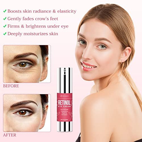 Retinol Eye Cream for Dark Circles and Puffiness, Anti Aging Eye Cream with Hyaluronic Acid and Collagen, Under Eye Cream, Smooth Fine Lines and Hydrate Eye Area - Image 3