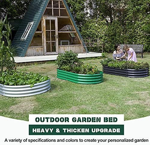 Land Guard Galvanized Raised Garden Bed Kit, Galvanized Planter Garden Boxes Outdoor, Oval Large Metal for Vegetables……… - Image 2