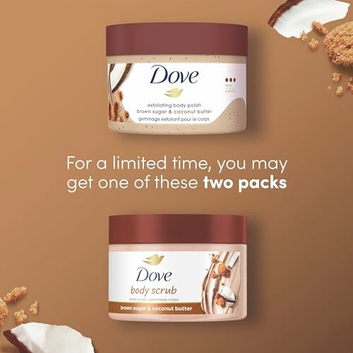 Dove Scrub Brown Sugar & Coconut Butter For Silky Smooth Skin Body Scrub Exfoliates & Restores Skin's Natural Nutrients 10.5 oz - Image 5
