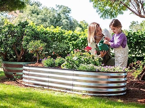 Galvanized Raised Garden Beds Outdoor // 8×4×1 ft (2-Pack) Planter Raised Beds for Gardening, Vegetables, Flowers // Large Metal Raised Garden Box (Silver) // Tool-Free Assembly - Image 6
