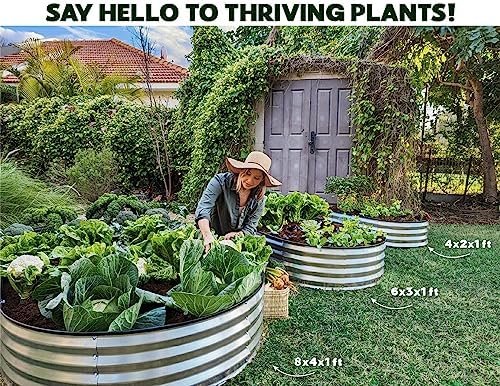 Galvanized Raised Garden Beds Outdoor // 4×2×1 ft Planter Raised Beds for Gardening, Vegetables, Flowers // Large Metal Garden Box (Silver) // Patent Pending Tool-Free Assembly - Image 4