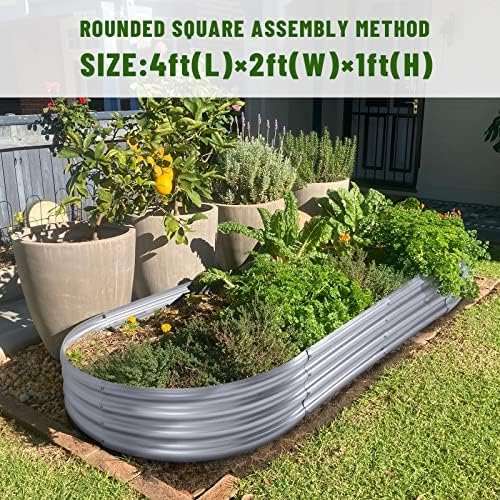 Land Guard Galvanized Raised Garden Bed Kit, Galvanized Planter Garden Boxes Outdoor, Oval Large Metal for Vegetables……… - Image 3