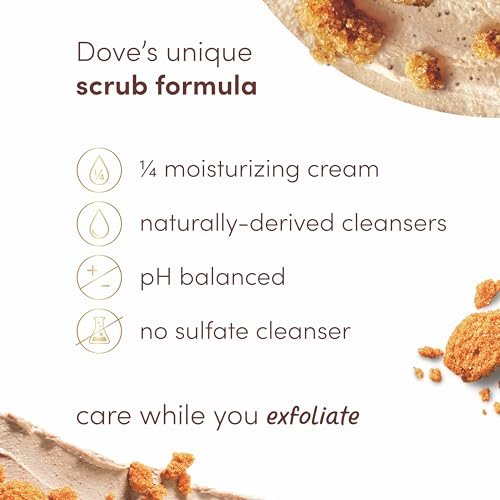Dove Scrub Brown Sugar & Coconut Butter For Silky Smooth Skin Body Scrub Exfoliates & Restores Skin's Natural Nutrients 10.5 oz - Image 8
