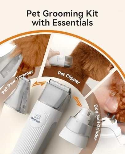 oneisall Dog Hair Vacuum & Dog Grooming Kit, Pet Grooming Vacuum with Pet Clipper Nail Grinder, 1.5L Dust Cup Dog Brush Vacuum with 7 Pet Grooming Tools for Shedding Pet Hair, Home Cleaning - Image 4