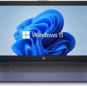 Newest HP 14" HD Laptop, Windows 11, Intel Celeron Dual-Core Processor Up to 2.60GHz, 4GB RAM, 64GB SSD, Webcam, Dale Pink(Renewed) (Dale Blue)