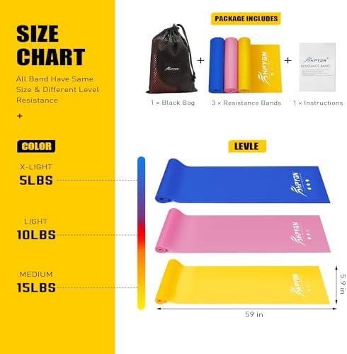 Resistance Bands, Exercise Bands, Physical Therapy Bands for Strength Training, Yoga, Pilates, Stretching, Stretch Elastic Band with Different Strengths, Workout Bands for Home Gym - Image 7