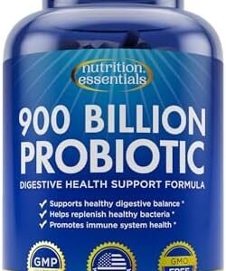 Probiotics for Women and Men - with Lactase Enzyme and Prebiotic Fiber for Digestive Health - 80%+ More Potent Supplement for Gut Health Support - Vegan Raw Probiotic Formula, Made in The USA