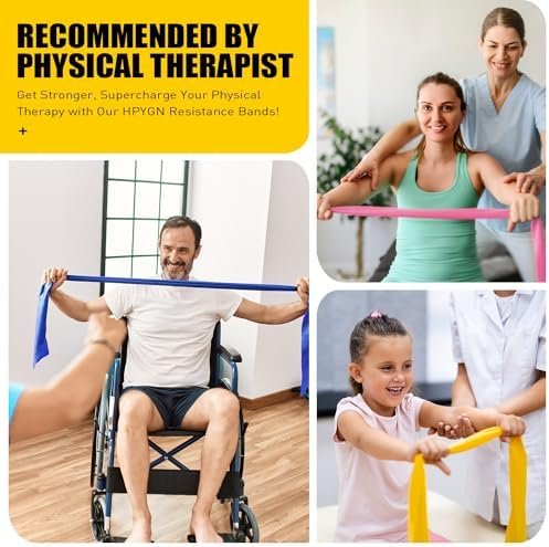 Resistance Bands, Exercise Bands, Physical Therapy Bands for Strength Training, Yoga, Pilates, Stretching, Stretch Elastic Band with Different Strengths, Workout Bands for Home Gym - Image 4