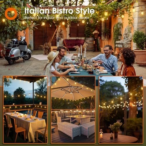 addlon 100FT(2-Pack*50FT) LED Outdoor String Lights, G40 Globe Patio Lights 2200K Dimmable with 54 Shatterproof Bulbs(4 Spare), Vintage Waterproof Connectable Hanging Lights for Backyard House Party - Image 6