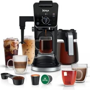 Ninja CFP301 DualBrew Pro Specialty 12-Cup Drip Maker with Glass Carafe, Single-Serve for Coffee Pods or Grounds, with 4 Brew Styles, Frother & Separate Hot Water System, Black (Renewed)