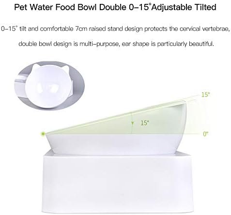 Marchul Cat Bowls, Cat Food Bowls, 15° Tilted Cat Bowl for Indoor Cats, Cat Food and Water Bowl Set, Raised Cat Bowl for Cats and Small Dogs - Image 3