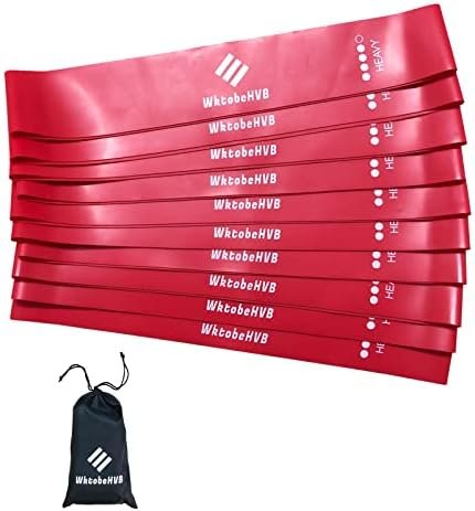 Resistance Loop Exercise Bands-5/10 Pack-10/12 Inch Stretch Bands for Working Out with Carry Bag-Elastic Bands for Physical Therapy, Rehab, Yoga, Pilates and Strength Training at Home or Gym