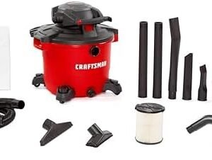CRAFTSMAN CMXEVBE17607 16 Gallon 6.5 Peak HP Wet/Dry Vac with Detachable Leaf Blower, Heavy-Duty Shop Vacuum with Attachments and Gutter Cleaning Kit