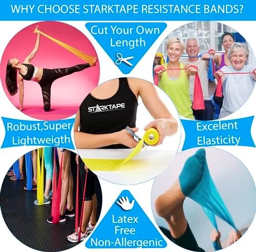 Resistance Bands Professional 8,16, 25, 50 Yards Bulk Rolls. Latex-Free Elastic Physical Therapy Band. No Scent, No Powder - Perfect for Home Exercise, Yoga, Pilates, Gym, Rehab, Workout - Image 6