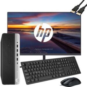 HP ProDesk 600 G3 SFF Desktop Computer with 21.5"" FHD Monitor, Intel Quad Core i5-6500, 16GB DDR4 RAM, 256GB SSD, Type-C, DisplayPort, Keyboard & Mouse, WiFi, BT, Windows 10 Pro (Renewed), Black