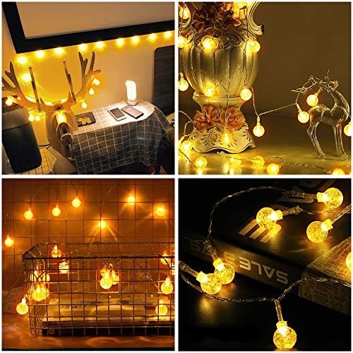 Metaku Globe Fairy Lights Battery Operated 33ft 80LED String Lights with Remote Waterproof Indoor Outdoor Hanging Decorative Christmas Lights for Home Party Patio Garden Wedding - Image 6