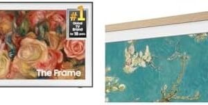 SAMSUNG 4K The Frame 65'' TV with Teak Bezel