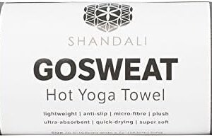 Shandali GoSweat Non-Slip Hot Yoga Towel with Super-Absorbent Soft Suede Microfiber in Many Colors, for Bikram Pilates and Yoga Mats.