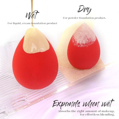 BEAKEY Makeup Sponge 5 Pcs Set, Latex-Free Boun Boun Beauty Sponge for Blending, Makeup Sponges for Foundation Liquid Cream and Powder. Blender for Enhanced Make Up Application, Halloween Makeup Tools - Image 5