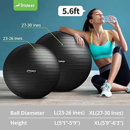 Trideer Ball Chair Yoga Ball Chair Exercise Ball Chair with Base & Bands for Home Gym Workout Ball for Abs, Stability Ball & Fitness Ball Seat to Relieve Back Pain - Image 5