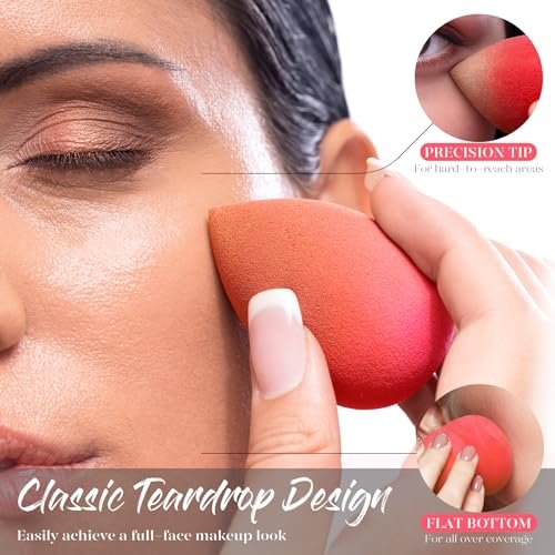 BEAKEY Makeup Sponge 5 Pcs Set, Latex-Free Boun Boun Beauty Sponge for Blending, Makeup Sponges for Foundation Liquid Cream and Powder. Blender for Enhanced Make Up Application, Halloween Makeup Tools - Image 4