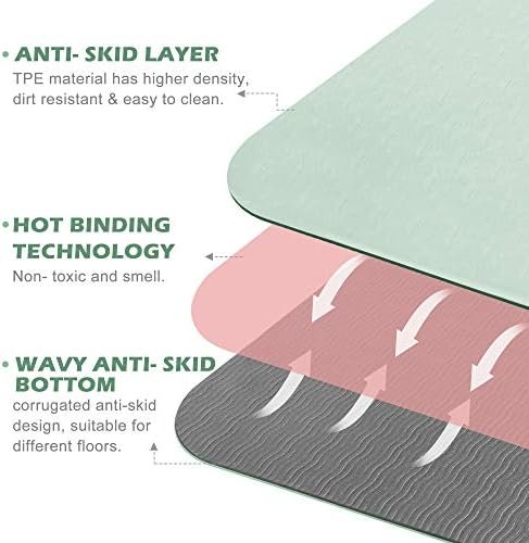 UMINEUX Yoga Mat Extra Thick 1/3'' Non Slip Yoga Mats for Women Eco Friendly TPE Fitness Exercise Mat with Carrying Sling & Storage Bag - Image 7