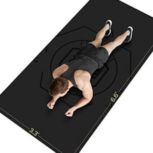 nuveti Large Exercise Mat (6'x 3'), Extra Wide Workout Mat for Men and Women, Yoga Mat Thick 1/2 1/4 Exercise Mats Non-Slip, Non-Toxic, Large Fitness Mat Perfect for Barefoot Exercise (Yoga, Pilates, Stretching, Meditation)