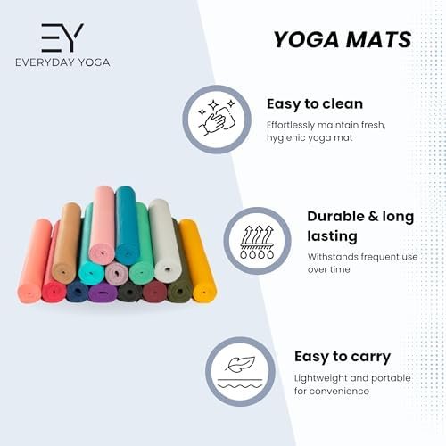 𝗘𝘃𝗲𝗿𝘆𝗱𝗮𝘆 𝗬𝗼𝗴𝗮 Deluxe Mat - Non Slip, Eco Friendly, Anti-Tear, 3-5mm Thickness for Yoga, Pilates & Floor Workouts - Image 4