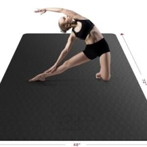 HAPBEAR Extra Large Yoga Mat - 72"x48"/78"x54"x6/8mm (1/4 &1/3 inch), Non-Slip, Durable, Eco-Friendly, Thick Wide Exercise Mat for Home Workouts, Yoga, Pilates, Stretching, Meditation (Barefoot Exercise)