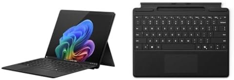 Microsoft Surface Pro 2-in-1 Laptop/Tablet (2024) Windows 11 Copilot+PC 13” OLED Touchscreen - Snapdragon X Elite (12 core) – 16GB RAM – 256 GB Storage – Black + Surface Pro Keyboard with Pen Storage