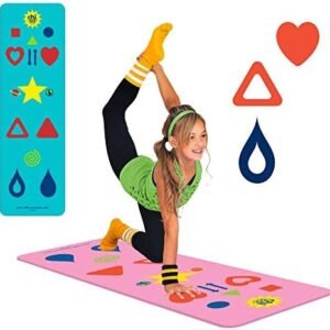 Yoga Mat, Yoga Game, Kids, Tween, Adult sizes, How-To Poster, Free Game App, Follow the Symbols, Aligns the Body, Easy to Learn, All Levels, Chi Mat, Yoga, Fitness, Exercise, Meditation, Wellness