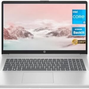 HP 17 Inch Laptop, Intel Core i5-1235U Powerful Processor, 17.3" FHD Anti-Glare Display, 32GB RAM, 1TB SSD, Windows 11 Home, Backlit Keyboard, Natural Silver, Alpacatec Accessory (Renewed)