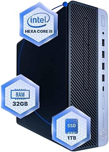 HP ProDesk 600G4 Desktop Computer | Hexa Core Intel i5 (3.2) | 32GB DDR4 RAM | 1TB SSD Solid State | Windows 11 Professional | Home or Office PC (Renewed)
