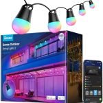 Govee Smart Outdoor String Lights 2, 144ft Outdoor Lights with Dimmable Warm White LED Bulbs, 47 Scene Modes for Patio, Backyard, Balcony, IP65 Waterproof, Works with Alexa, App Control
