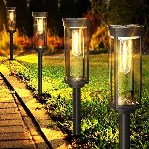 COXSENI Solar Pathway Lights Outdoor 6 Pack, Bright Solar Path Lights Outside Waterproof, Walkway Light Solar Powered Landscape Lights for Driveway Lawn Patio Sidewalk Yard