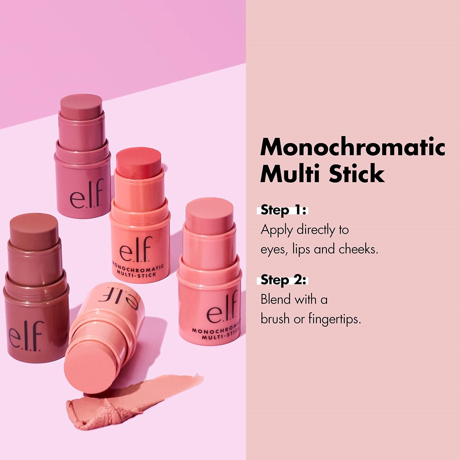 e.l.f., Monochromatic Multi Stick, Creamy, Lightweight, Versatile, Luxurious, Adds Shimmer, Easy To Use On The Go, Blends Effortlessly, Sparkling Rose, 0.17 Oz - Image 4