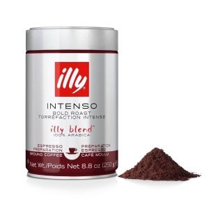 Illy Intenso Ground Espresso Coffee, Bold Roast, Intense, Robust And Full Flavored With Notes Of Deep Cocoa, 100% Arabica Coffee, No Preservatives, 8.8 Ounce (Pack Of 1)