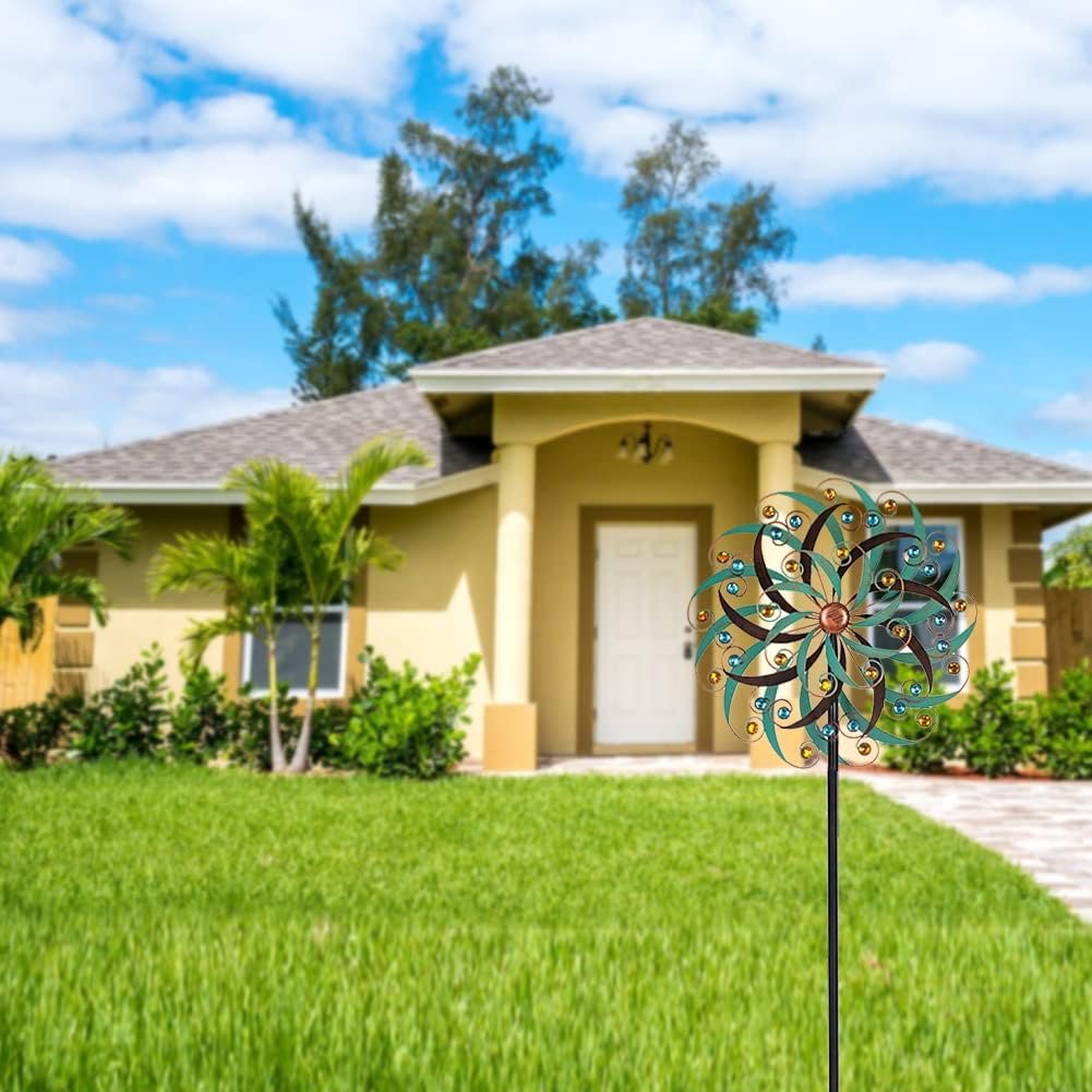 VEWOGARDEN 20" Dia Large Wind Spinner, Outdoor Metal Windmill Spinner - Yard Art Spinner Wind Catchers Sculpture for Patio, Lawn & Garden Decor - Image 7