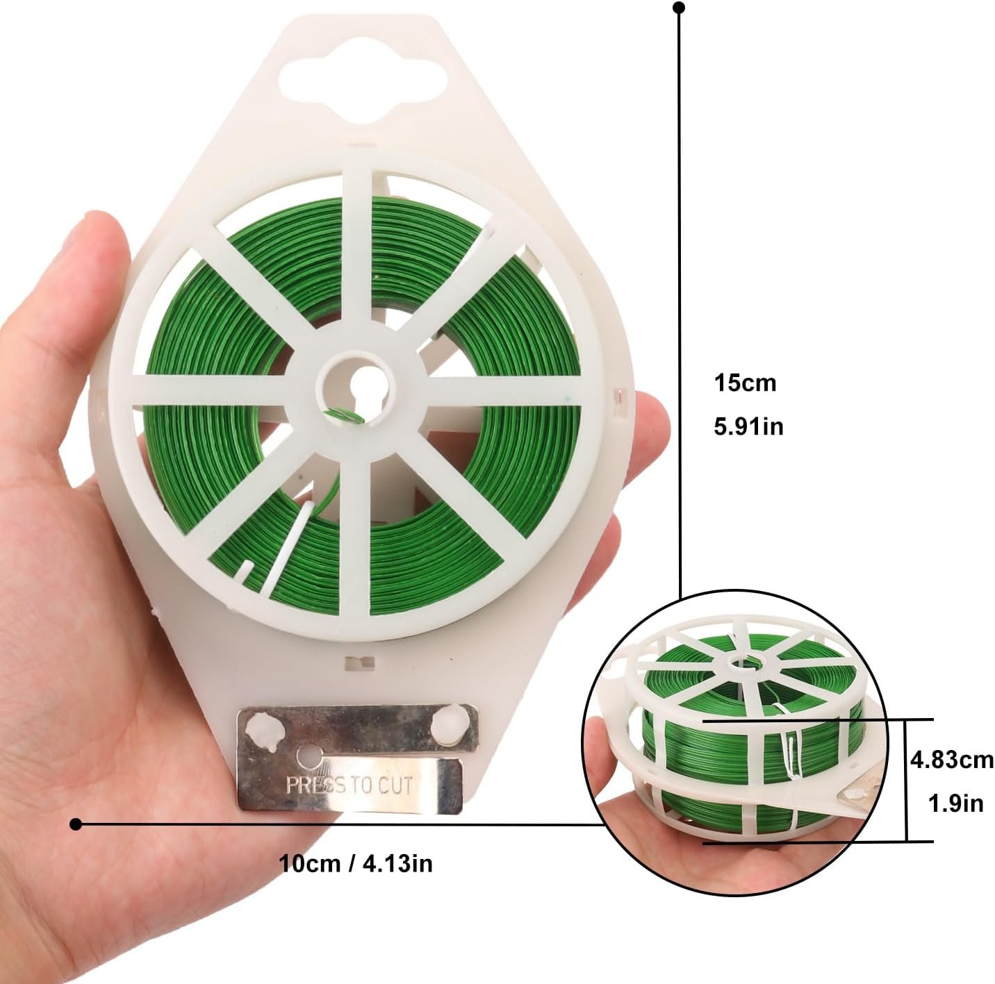 12 PCS Green Twist Ties - Each Reel 656 Feet Multipurpose Garden Plant Cable Ties for Indoor and Outdoor Plants, Green Cable Ties, Reusable Plant Wire for Patio, Lawn and Garden - Image 2