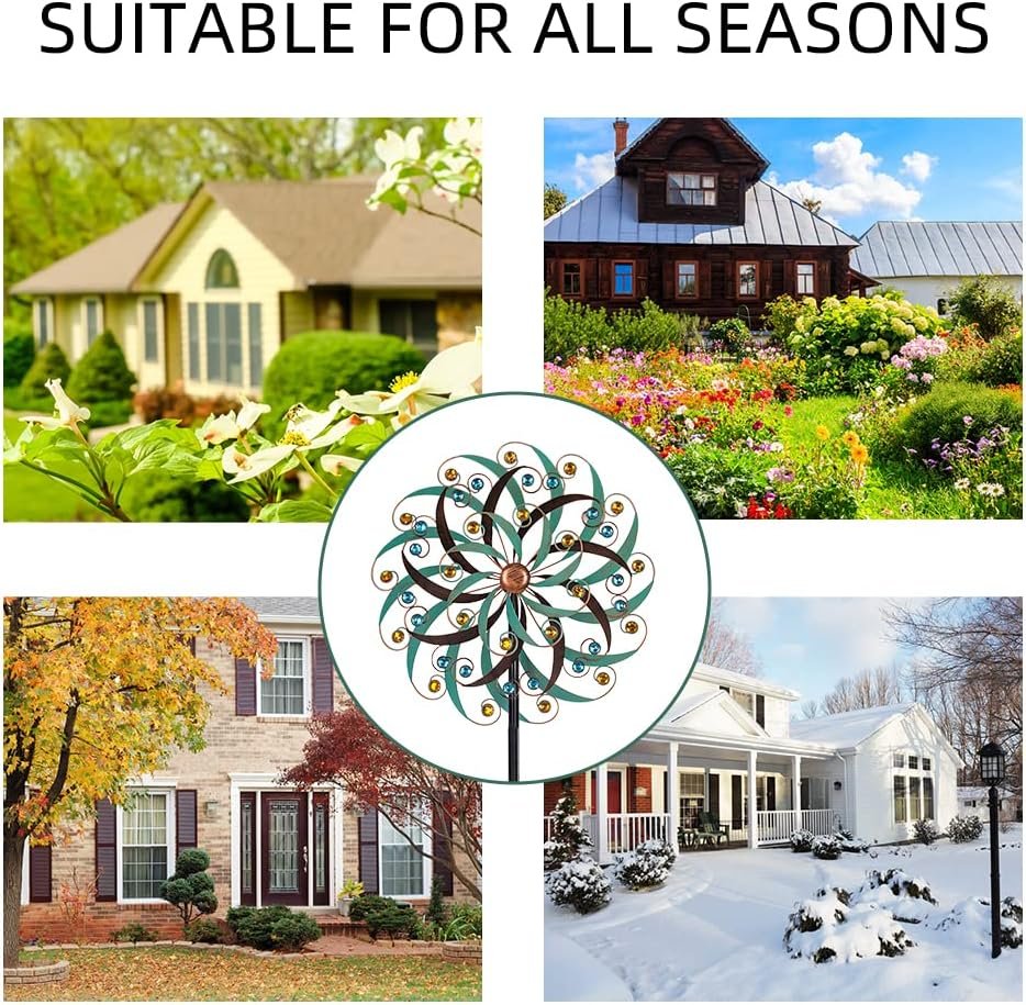 VEWOGARDEN 20" Dia Large Wind Spinner, Outdoor Metal Windmill Spinner - Yard Art Spinner Wind Catchers Sculpture for Patio, Lawn & Garden Decor - Image 5