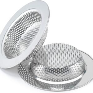 2 Pcs Sink Strainer for Most Kitchen Sink Drain Basket, Upgraded Double-Layer Safe Design Kitchen Sink Strainer (Outer Diameter 4.5 Inch)