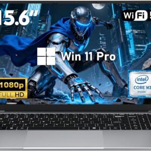 Laptop, Window 11 Pro Laptop Computer 2026, 15.6 Inch Lap Top, 16GB RAM 256GB SSD PC, M3-6Y30 Processor 2.2Ghz, 15.6" FHD 1920 * 1080 Display, WIFI5, BT4.2, Webcam, 38.5Wh Battery, Silver