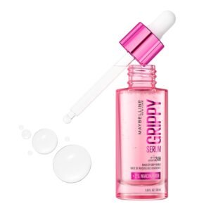 Maybelline Grippy Serum Primer, Hydrating Makeup Primer with 2% Niacinamide For Up To 24HR Make Up Wear, Clear, 1 Count