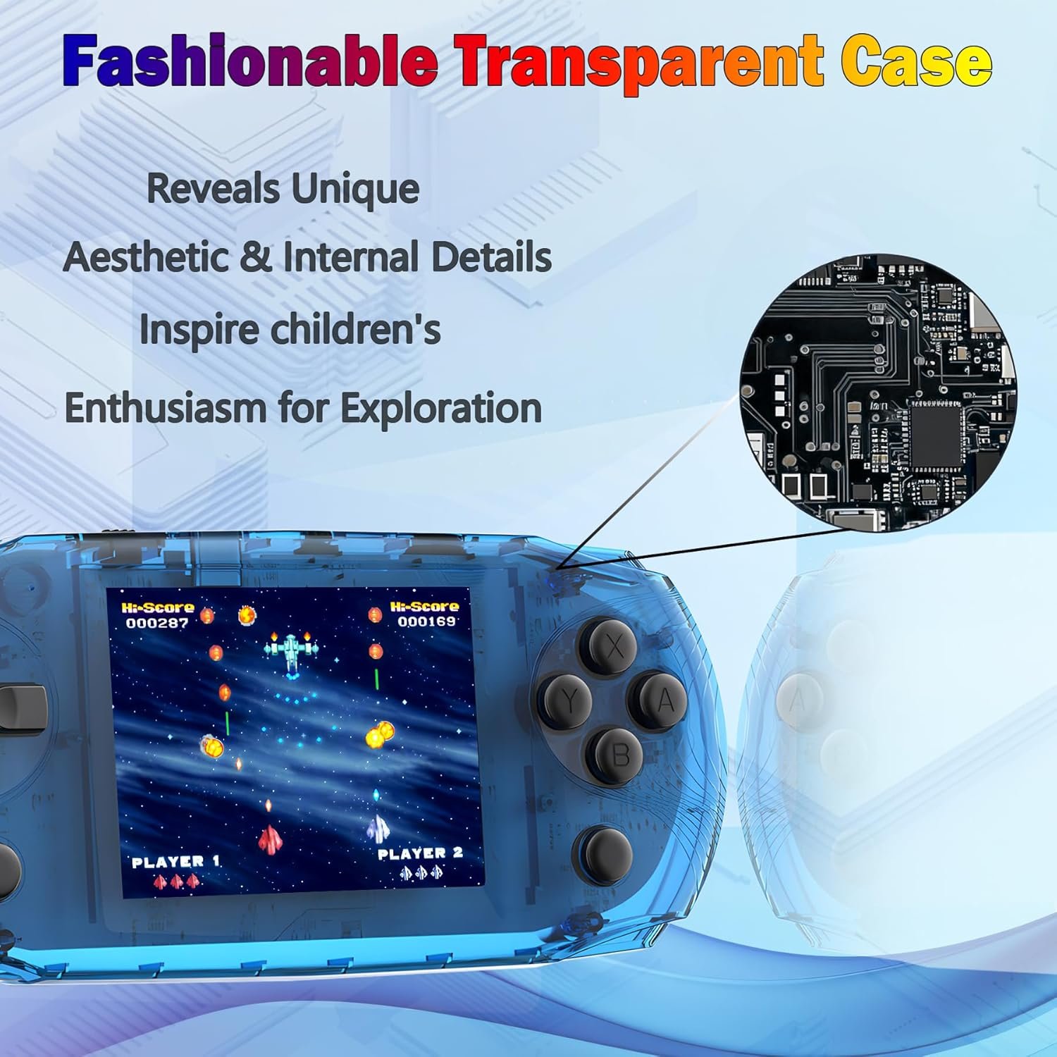 16 Bit Handheld Game Console for Kids Preloaded 100 Retro Video Games, Portable Gaming System Rechargeable Battery 3.2" IPS Screen, Mini Travel Electronic Toy Gifts for Boys Girls (Blue) - Image 4