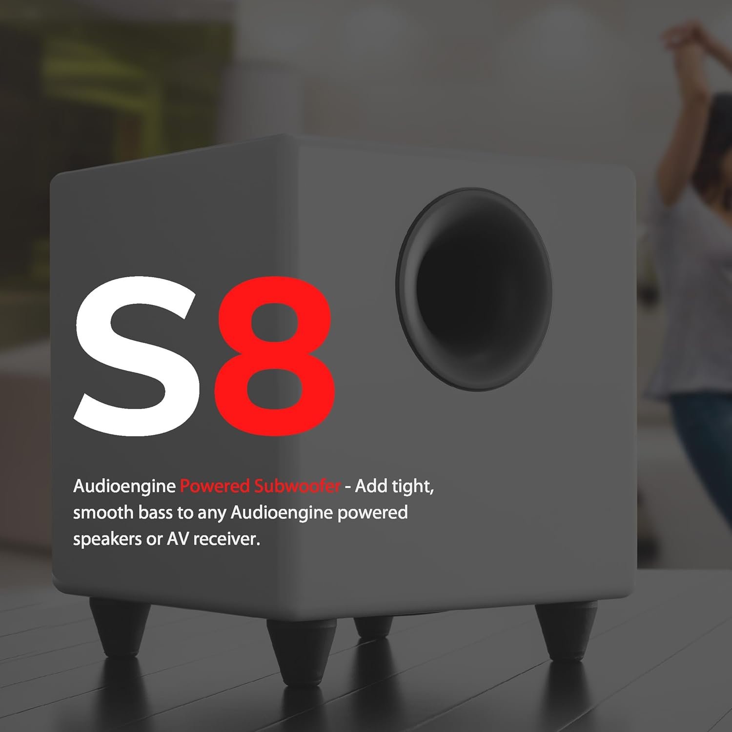 Audioengine S8 Powered Subwoofer - 8 Inch Subwoofer, 250W Down Firing Speakers for PC, Home Theaters, Movie Lovers & Studios, Wireless Ready with Sleep Mode - Image 6